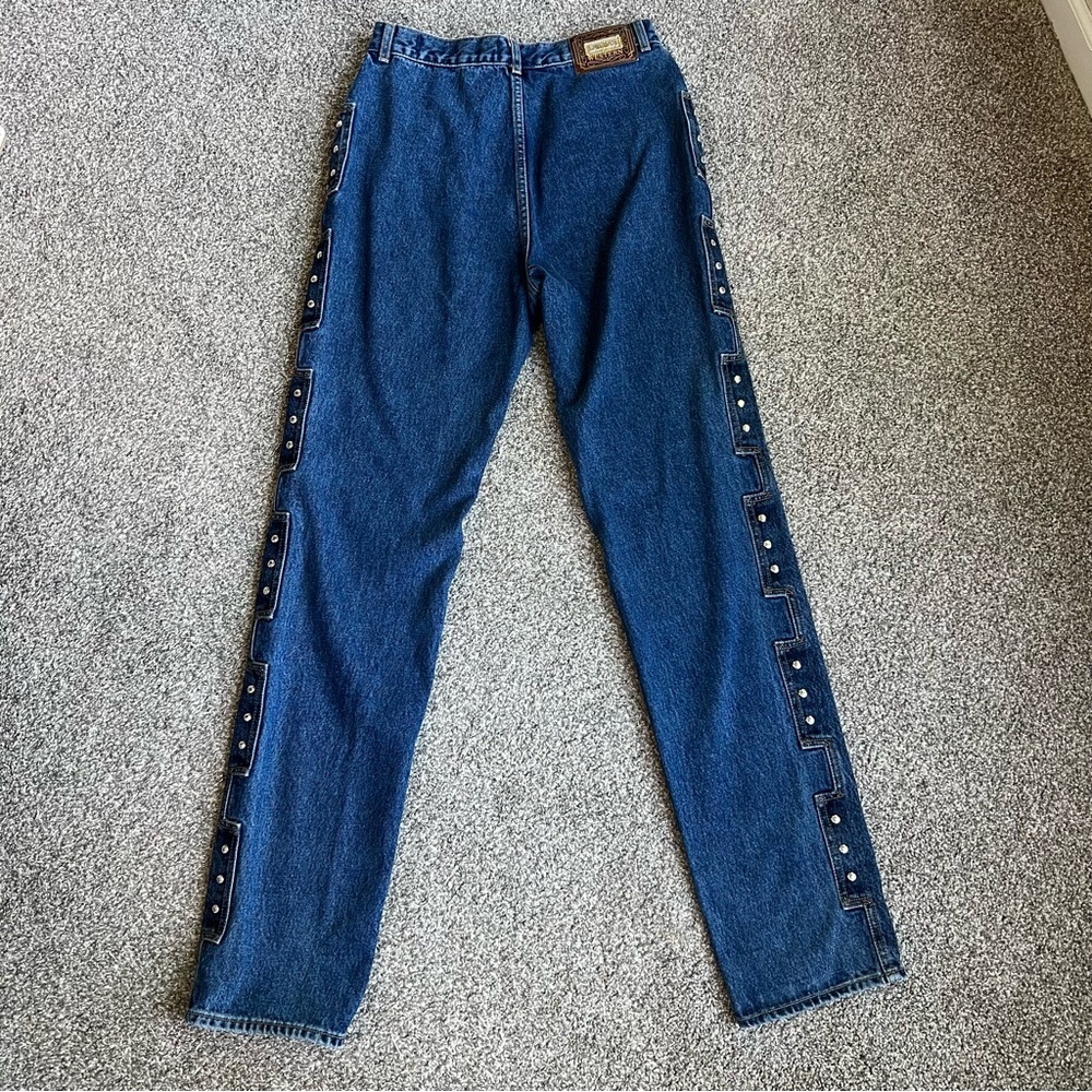 Lawman‎ Vintage High Waist Rodeo Western Embellished Jeans, Size 15 - Picture 7 of 12